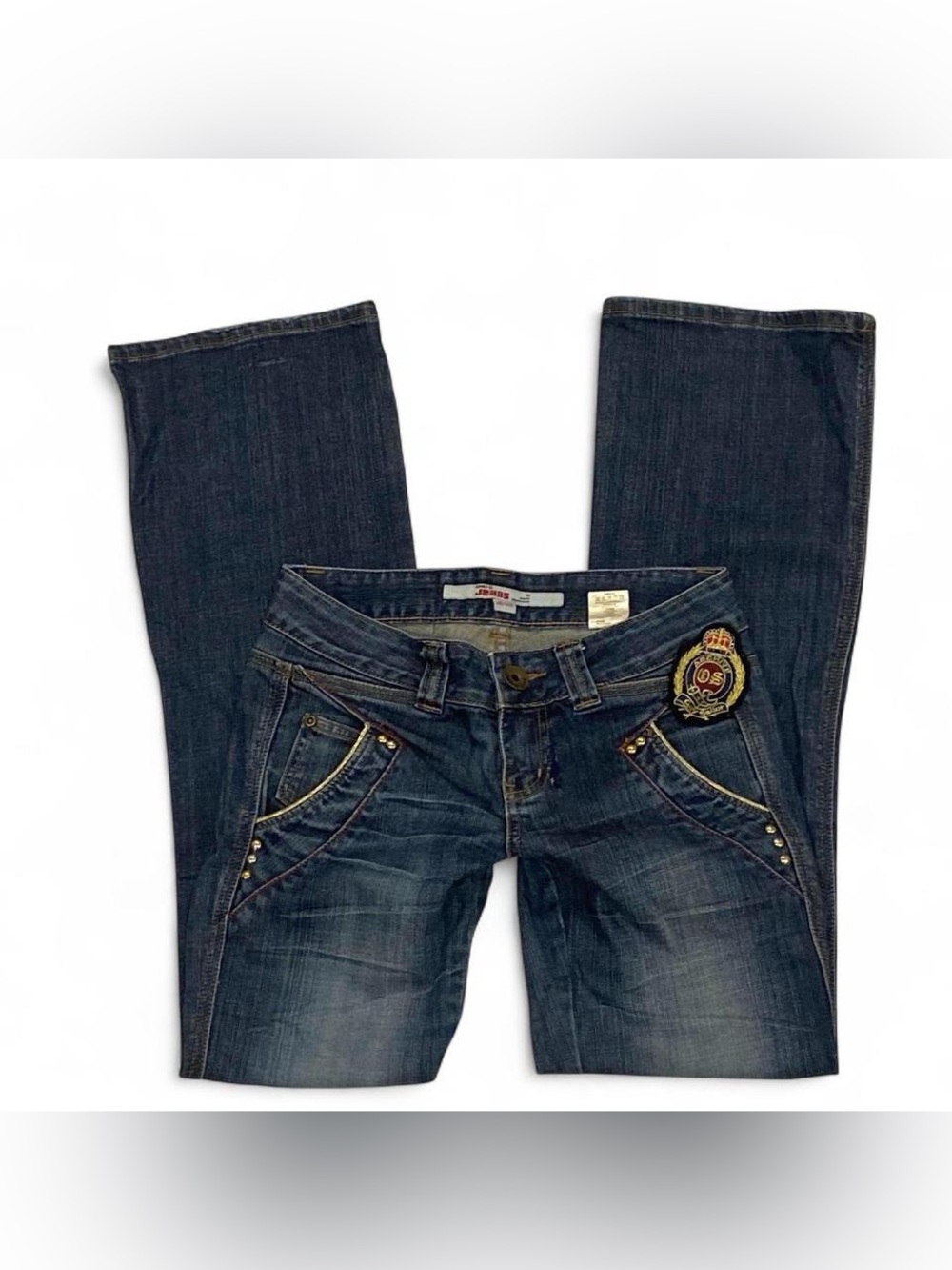 vintage lowrise embellished jeans